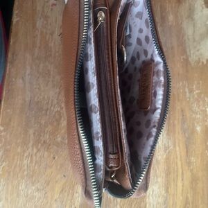 Brown Leather Wristlet